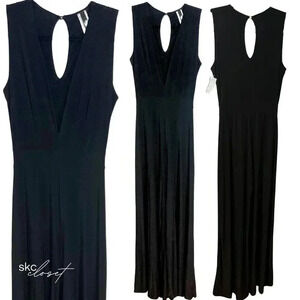 UPTOWN USA Women's Black Plunge V-Neck Jumpsuit, S